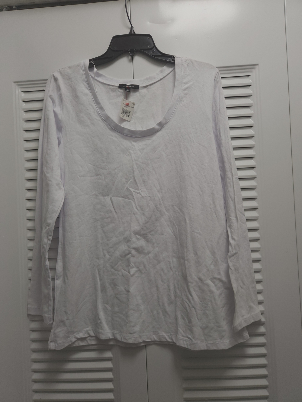 Ambiance White Long Sleeve Scoop Neck Tee